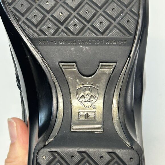 Ariat Sutter Black Leather Wedge Women’s Work Slip-On Clogs Loafers Sz 8.5 B - Picture 6 of 8